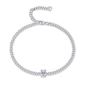 Révélation - Un bracelet de bijoux à la mode orné de moissanite en argent sterling S925 et de diamants plaqués platine, un accessoire en argent de luxe