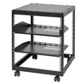 12HE Open Frame Serverschrank, 23-40 Zoll verstellbare Tiefe, freistehender oder wandmontierter Netzwerk-Serverschrank, 4-Pfosten AV Rack mit Rollen, hält alle Ihre Netzwerk-IT-Geräte AV-Ausrüstung Router Modem