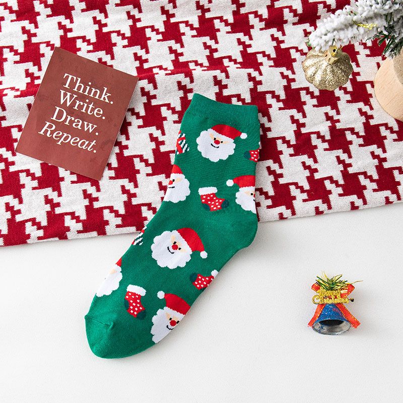4 Paar Weihnachtssocken Damen Lustige Weihnachtsmann Weihnachtsschneemann Socken Kawaii Cartoon Tier Mädchen Süße Neuheit Weihnachtsgeschenksocken