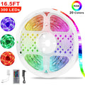 300 LEDs Streifenlichter 5M/16,5ft 20 Farben RGB LED Streifen IP65 Wasserdicht m/ Fernbedienung