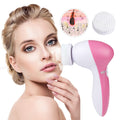 Brosse nettoyante visage électrique étanche avec 5 têtes de brosse pour femmes