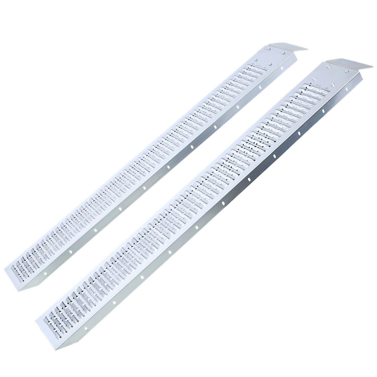 167,6 cm (66 Zoll) lange Laderampen, 435 kg (960 lbs) Tragkraft, Laderampen für Pickup-Trucks, Motorradrampe aus Stahl, Dirtbike-Rampe für LKW, Rasenmäher, Schneefräse, ATV, Quad, 2er-Pack, mit 2 Spanngurten, 1 Paar Handschuhe