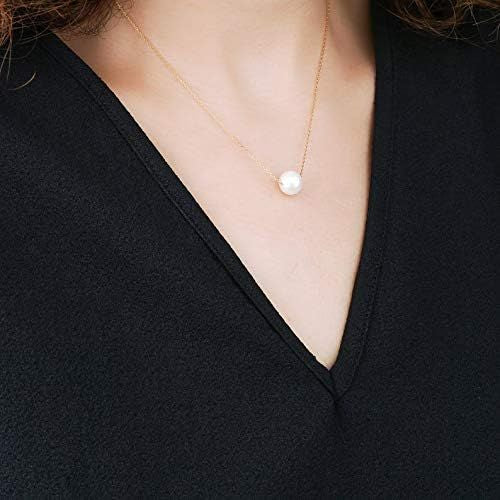 Lxalry Collier Bohème Minimaliste avec Pendentif Perle d'Eau Douce, Chaîne Délicate Plaqué Or 18 carats, Parfait pour les Accessoires de Mode Féminins, Cadeau Idéal pour les Anniversaires et les Occasions Spéciales
