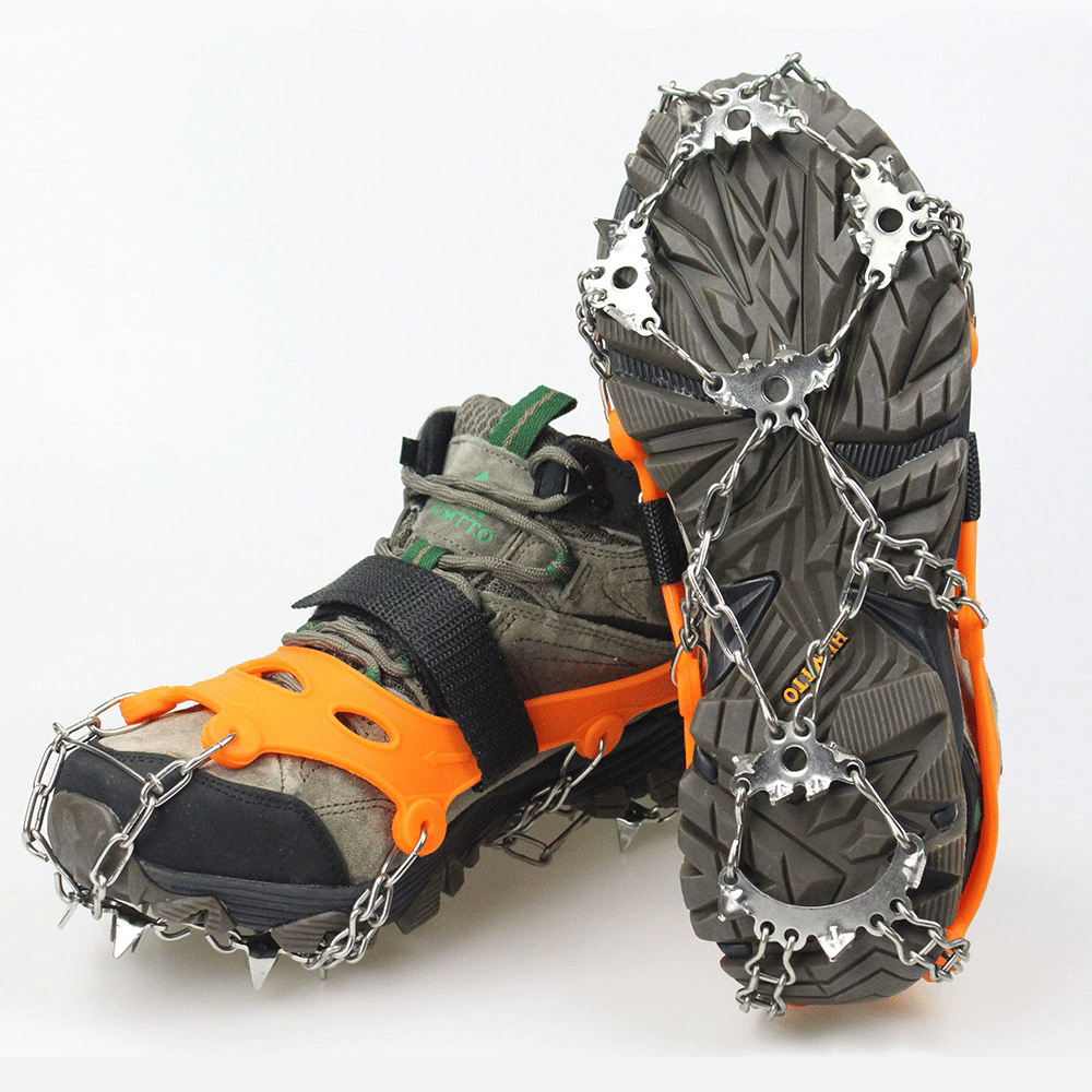 1 Paar Outdoor Eiskralle rutschfeste Überschuhe Wanderschuhkette Edelstahl rutschfester Schnee Klettern Anti-Sturz Schuhketten