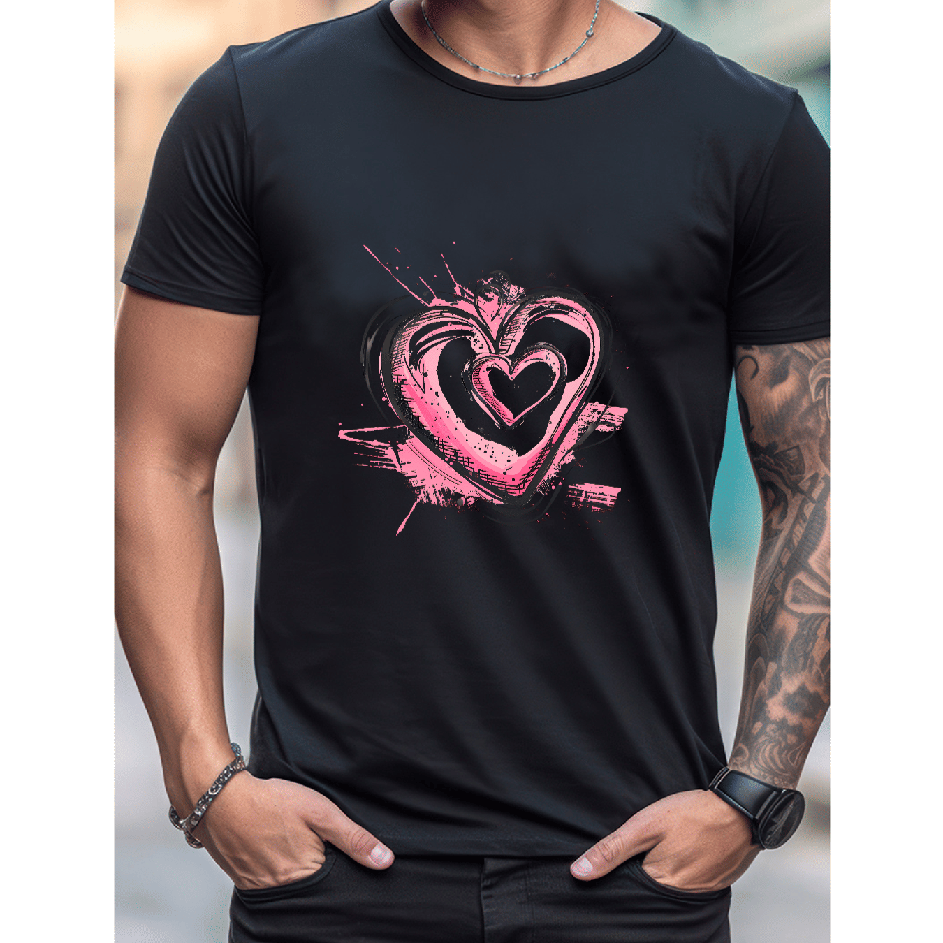 Stilvoll feiern mit diesem 100 % Baumwoll-Herren-T-Shirt zum Valentinstag