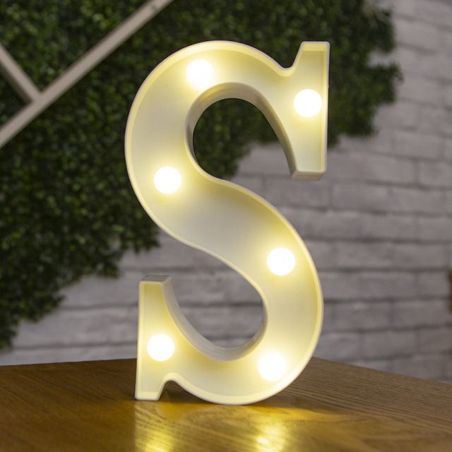 Lettres Lumineuses LED Alphabet Numéro Décoration Lampe à Pile Veilleuse pour la Maison Mariage Anniversaire Fête de Noël