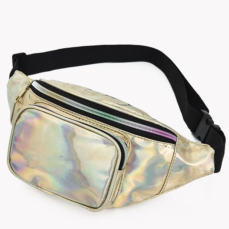 Damen Holografische Gürteltasche Herren Glänzende Bauchtasche Hologramm Hüfttasche Reise Laser Brusttasche mit verstellbarem Gurt für Reisen