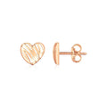 14K Roségold Hochglanz-Ohrstecker mit Scribble-Herz