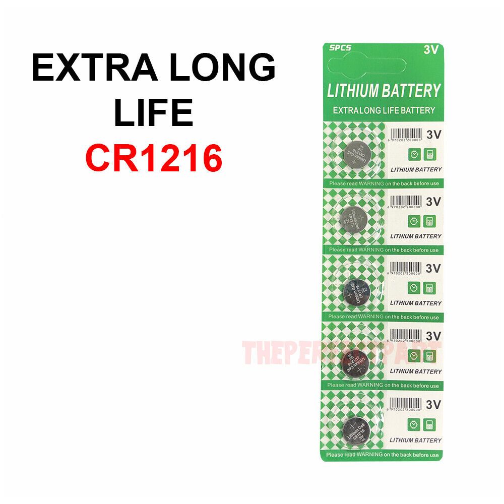 5 St. Neue Lithiumbatterie 3V CR1216 /CR 1216 Knopfzelle Uhre Rechner Lange Haltbarkeit
