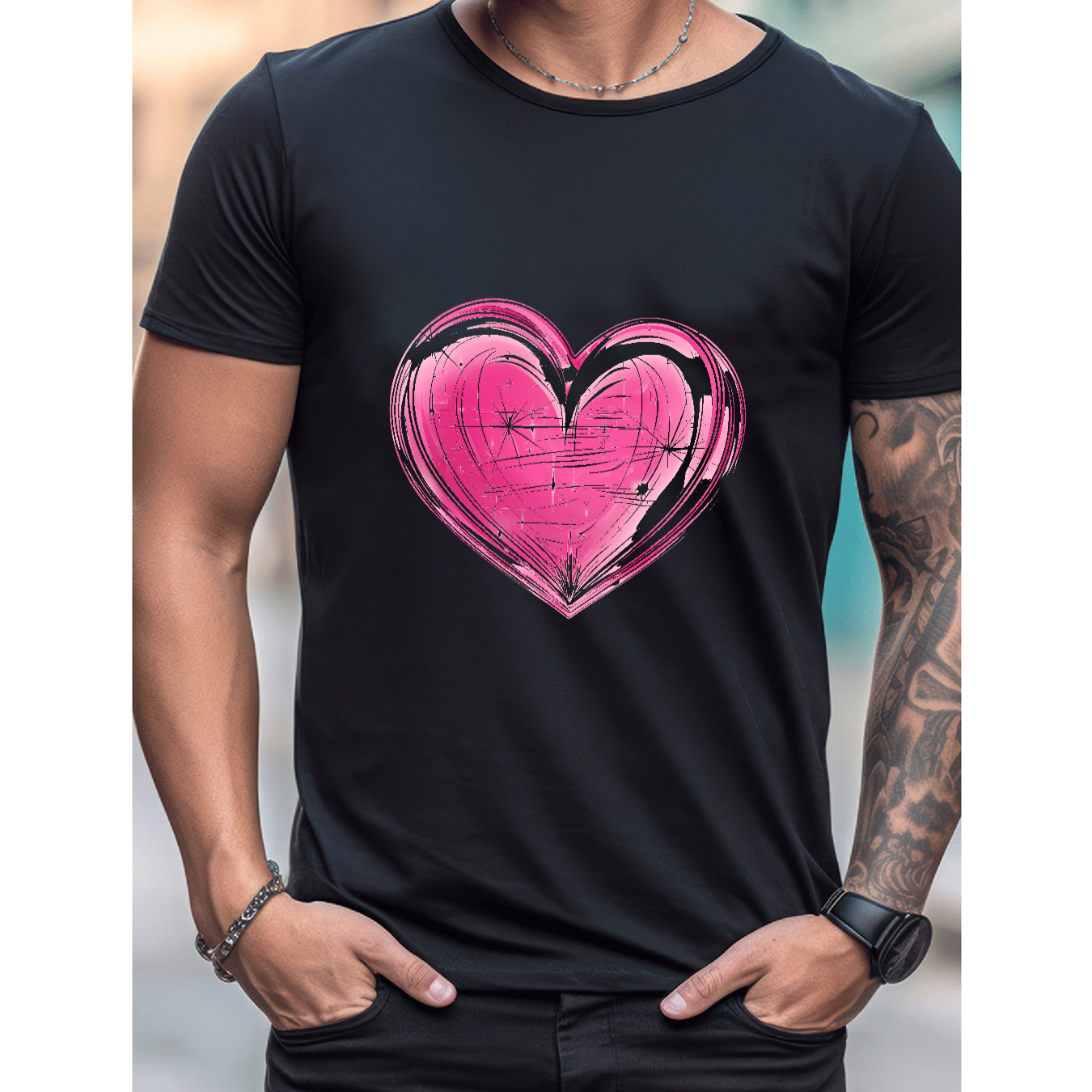 Stilvoll feiern mit diesem 100 % Baumwoll-Herren-T-Shirt zum Valentinstag