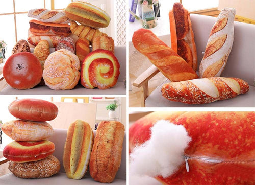 3D-Simulation Brot Kissen Essensform Rückenkissen Plüsch Stofftier [K]