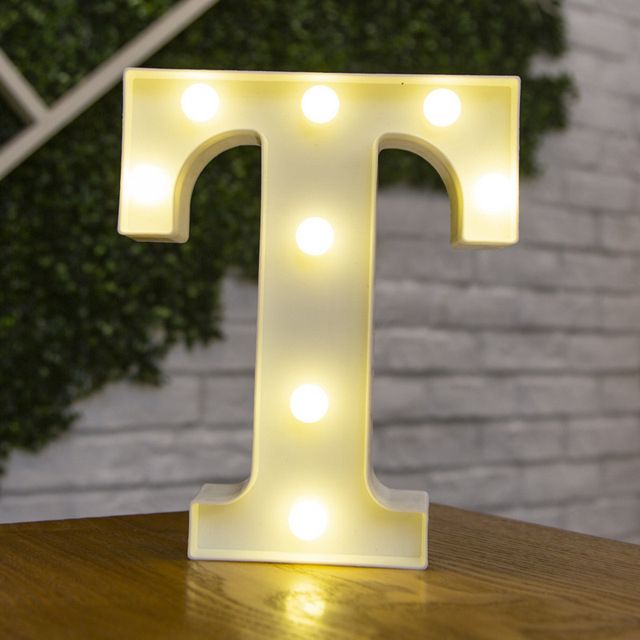 Lettres Lumineuses LED Alphabet Numéro Décoration Lampe à Pile Veilleuse pour la Maison Mariage Anniversaire Fête de Noël