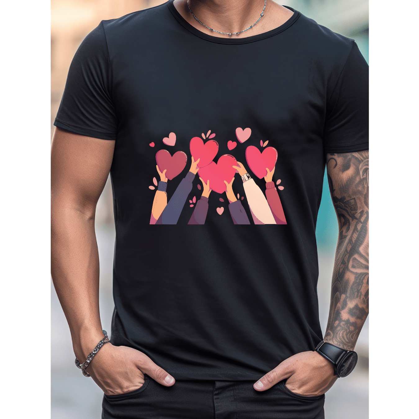 Stilvoll feiern mit diesem 100 % Baumwoll-Herren-T-Shirt zum Valentinstag