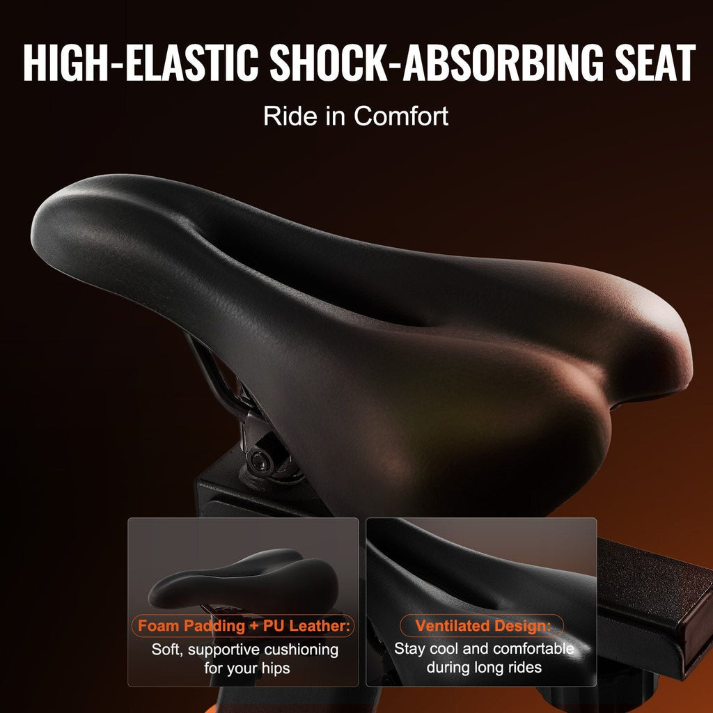 Exercise Bike, Adjustable Magnetic Resistance Stationary Bike, Indoor Cycling Bike for Home Cardio, Workout Bike with Silent Belt Drive, Comfortable Seat Cushion, LCD Monitor, and Heavy Flywheel
