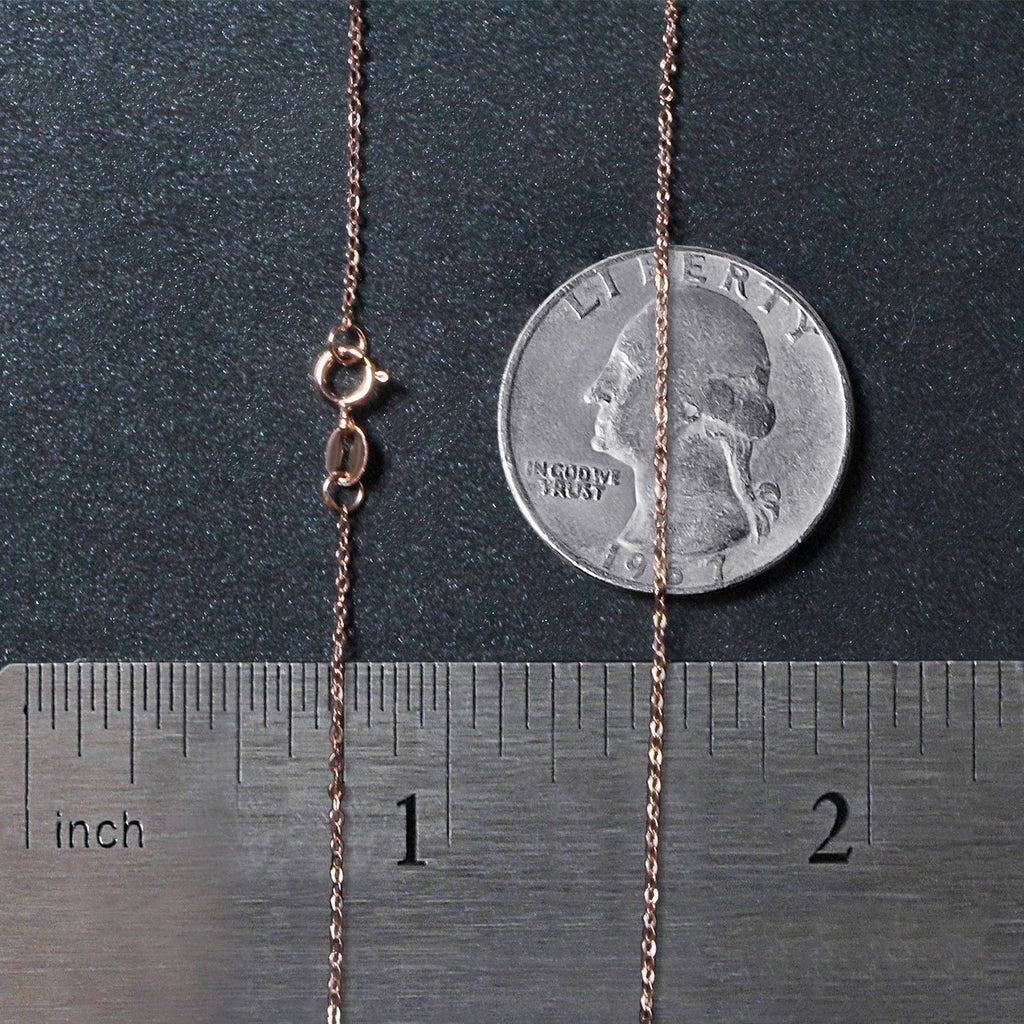 Collier mini cœur poli en or rose 14 carats