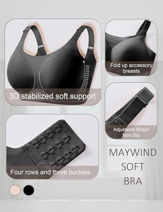 Damen-BHs Nahtlos Ohne Bügel Bralette Bequem Push Up Weich Kabellos Volle Bedeckung Alltags-BHs 2025