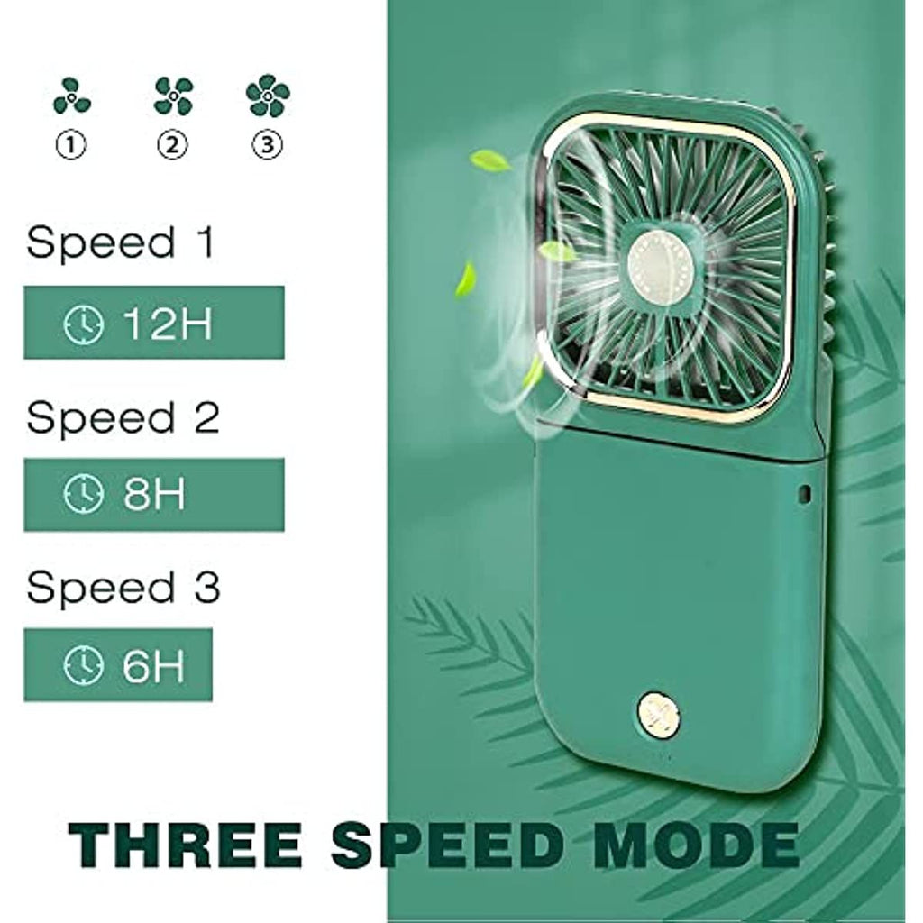 Mini ventilateur portatif ; Mini ventilateur USB avec batterie externe rechargeable ; Petit ventilateur personnel à 3 vitesses ; Ventilateur de bureau pliable avec batterie de 3000 mAh ; Ventilateur de cou avec cordon