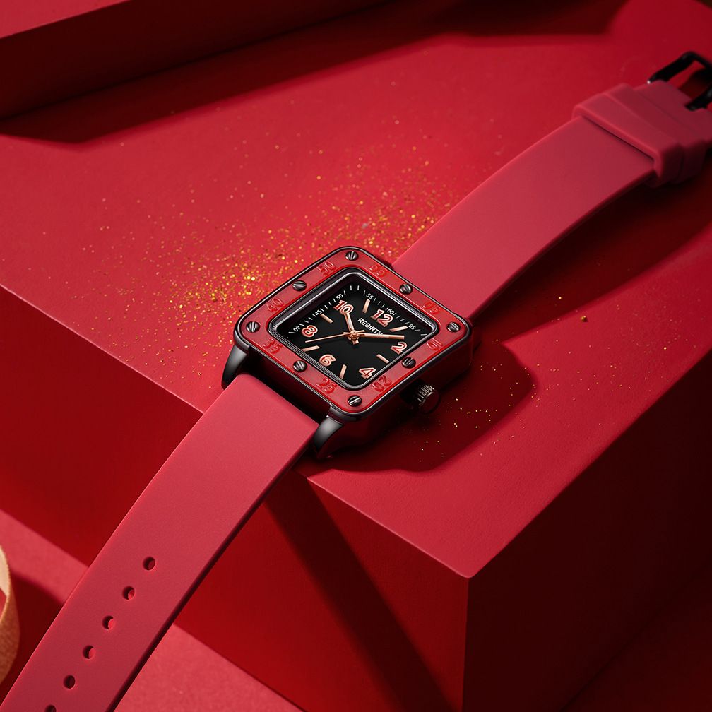 Damenuhr Neue quadratische Armbanduhr Einfache Mode Quarzuhr