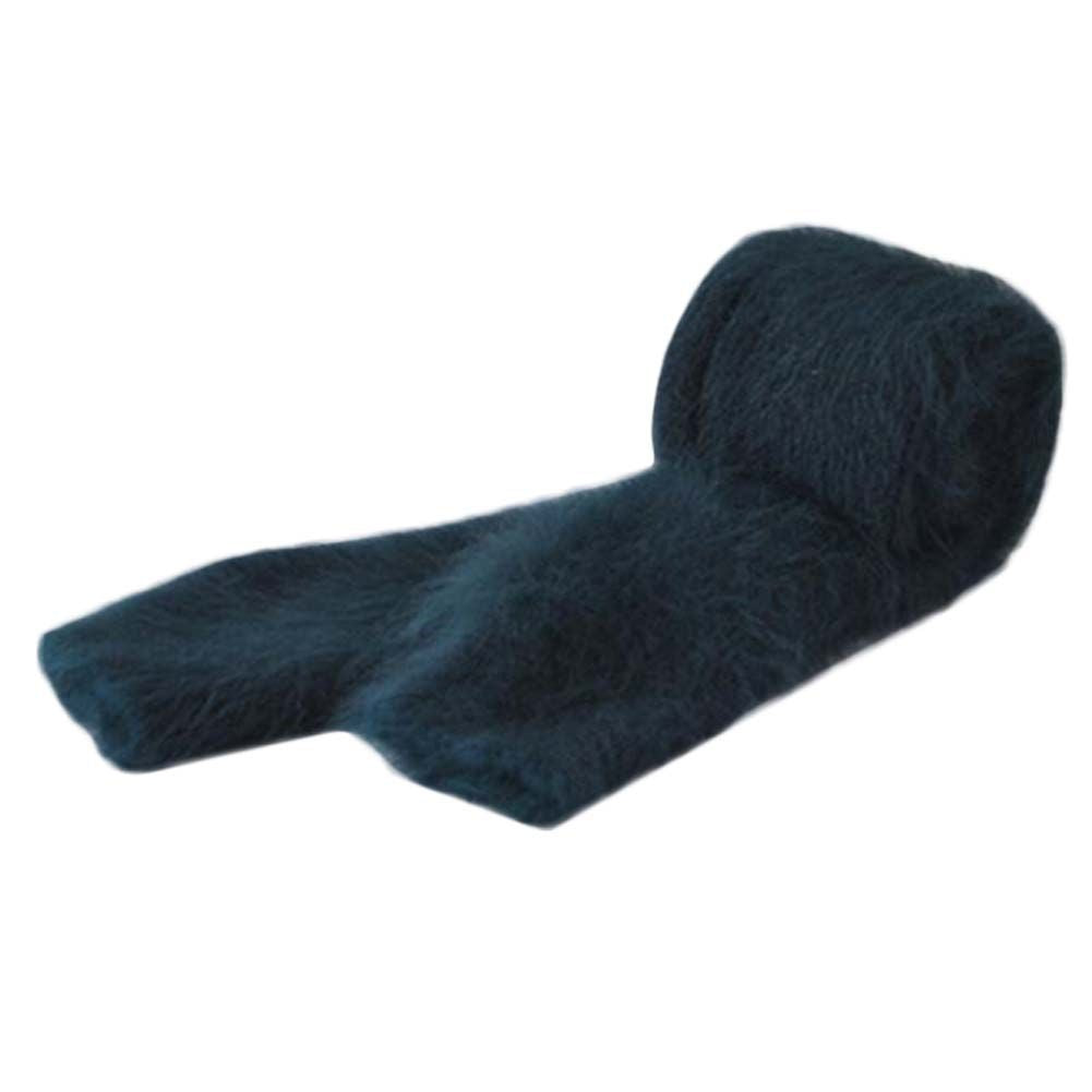 Mitaines longues en maille vert peluche pour femme, chauffe-bras, gants d'hiver chauds, sans doigts avec trou pour le pouce