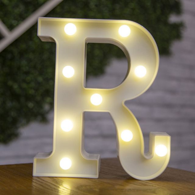 Lettres Lumineuses LED Alphabet Numéro Décoration Lampe à Pile Veilleuse pour la Maison Mariage Anniversaire Fête de Noël