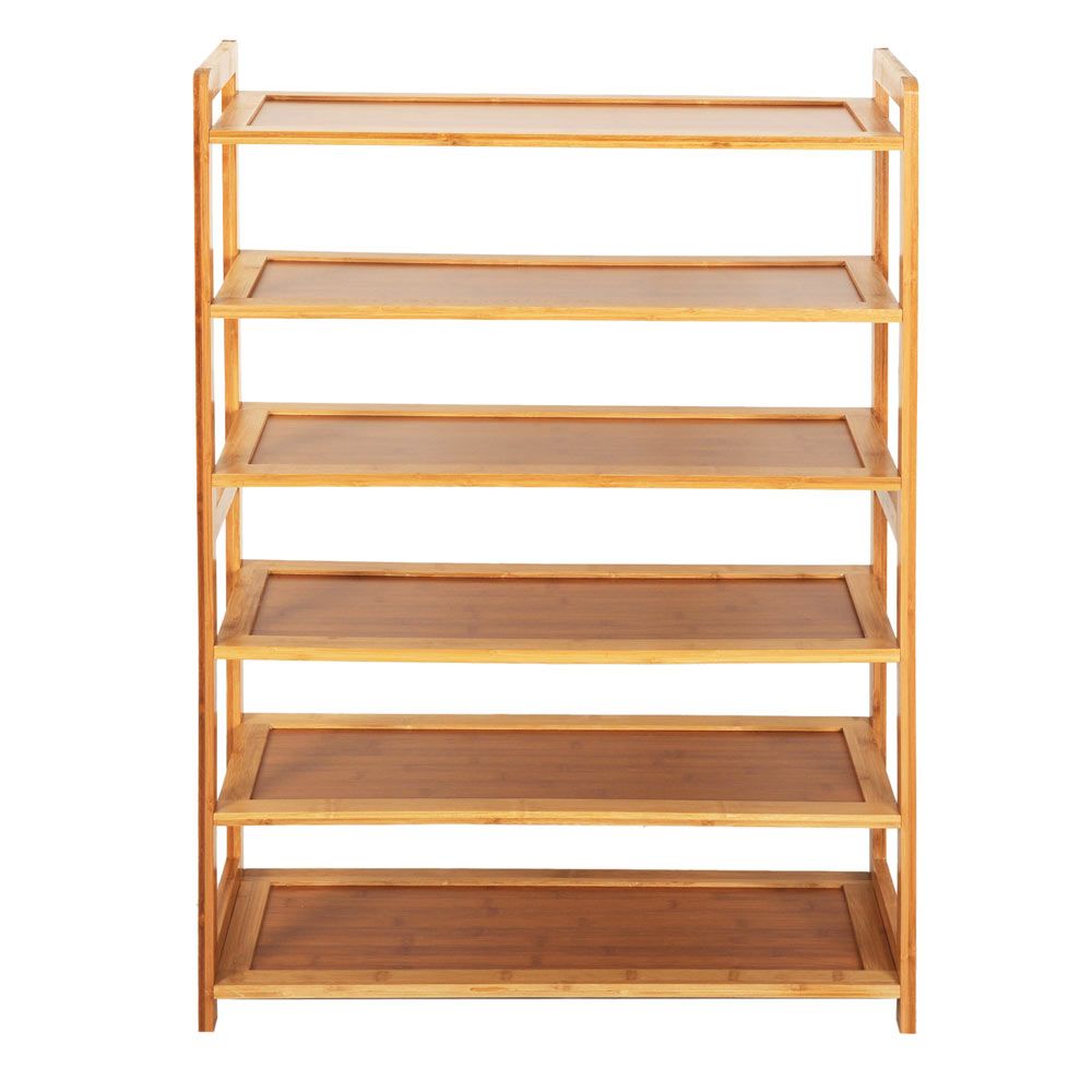 6-stufiges Holz-Bambusregal, Eingangsbereich, Aufbewahrung, Schuhregal, Möbel