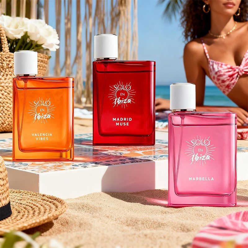 Coffret Cadeau Parfum Femme SOLO EN IBIZA - 3 x Vaporisateurs Eau de Parfum 30 ml - 3 Parfums Longue Durée - Pour les Fêtes, les Rendez-vous, l'Utilisation Quotidienne et les Soirées - Cadeau Idéal pour Femme