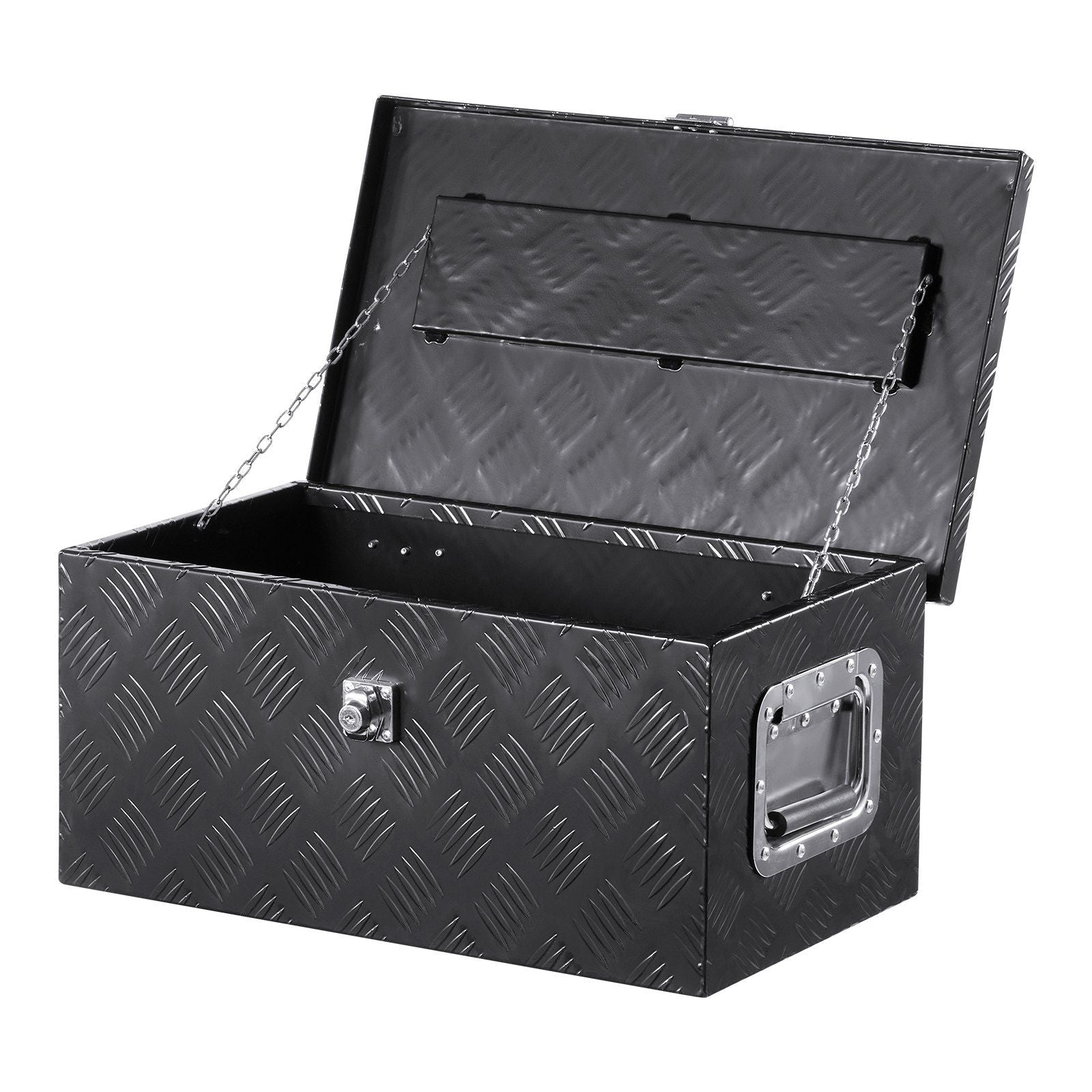 20"x12"x9.5" Heavy Duty Aluminium LKW-Ladeflächen-Werkzeugkasten für Pickup Wohnmobil Schwarz