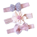 3 Stück Baby Mädchen Süße Haarbänder Rosa Schleifen Stirnbänder Blumenkranz Kopfbedeckung