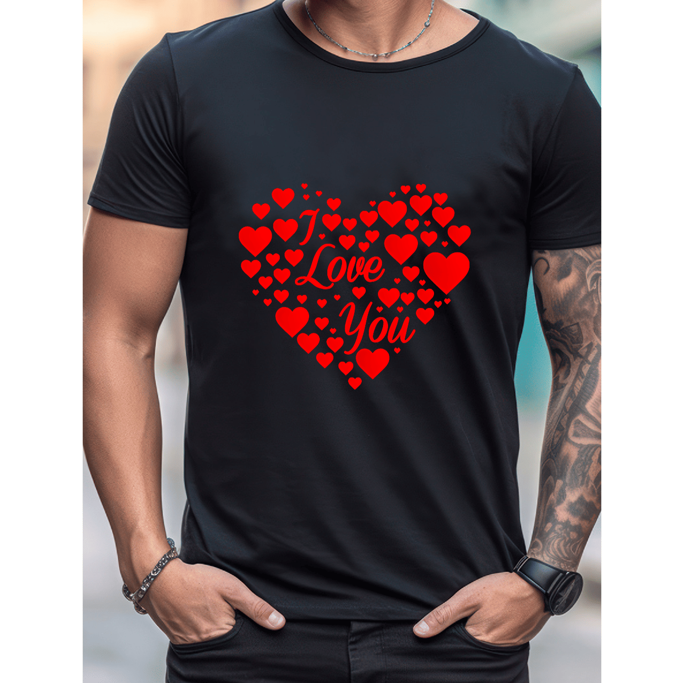 Stilvoll feiern mit diesem 100 % Baumwoll-Herren-T-Shirt zum Valentinstag