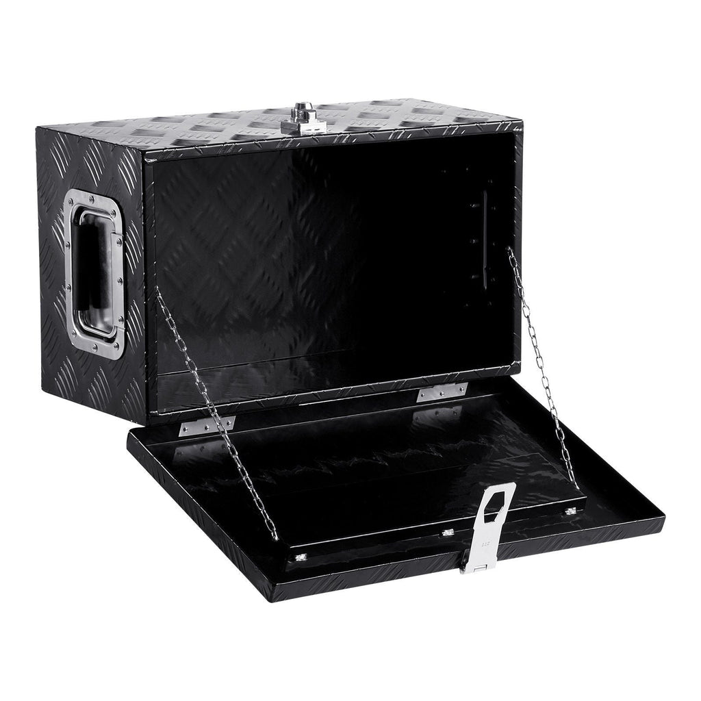 20"x12"x9.5" Heavy Duty Aluminium LKW-Ladeflächen-Werkzeugkasten für Pickup Wohnmobil Schwarz
