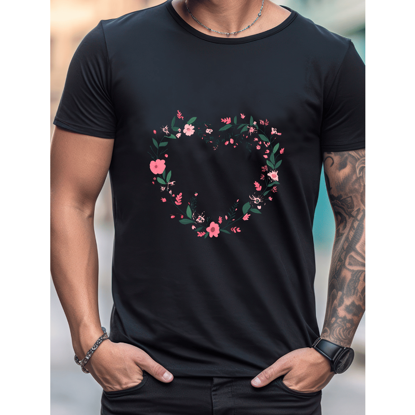 Stilvoll feiern mit diesem 100 % Baumwoll-Herren-T-Shirt zum Valentinstag