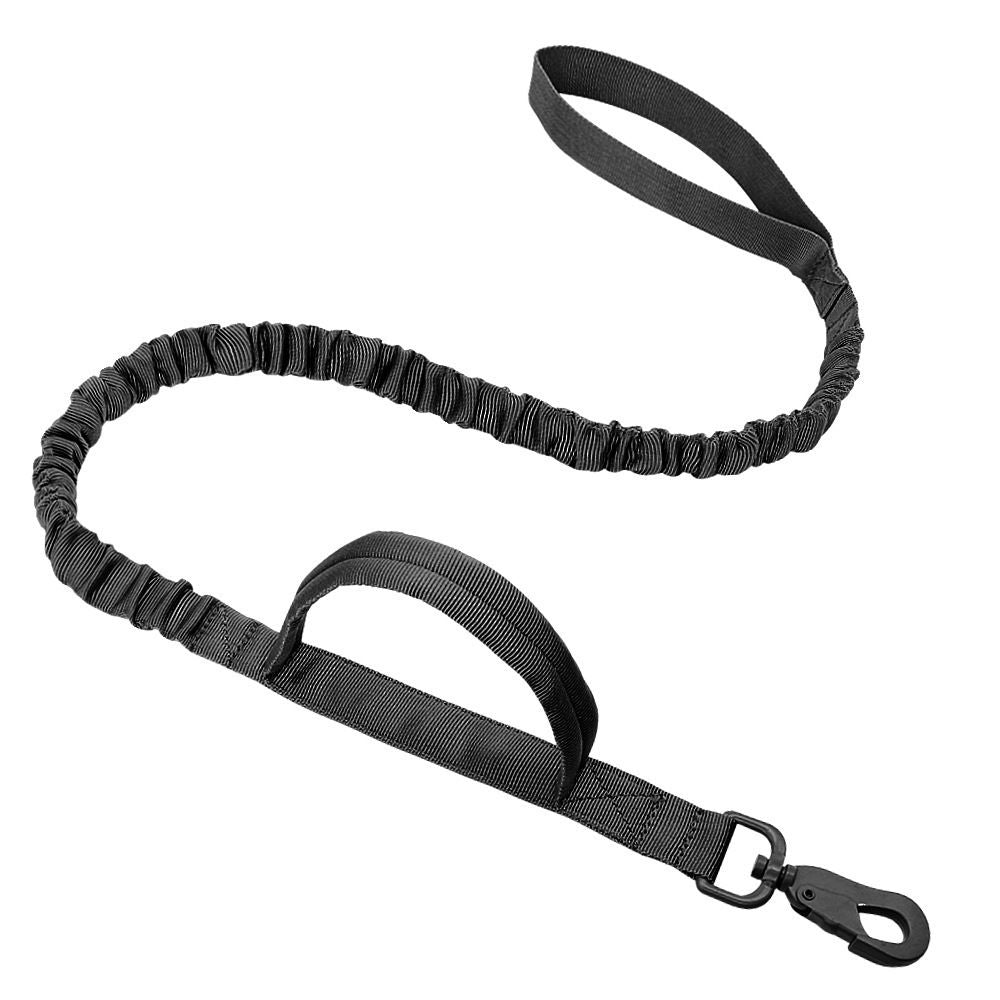 Hundeleine; Bungee-Hundeleine, taktische Hundeleine, verstellbare taktische Nylonleine für Hunde, taktische Hundeleine mit Schnellverschluss und 2 Kontrollgriffen; Bungee-Gurt