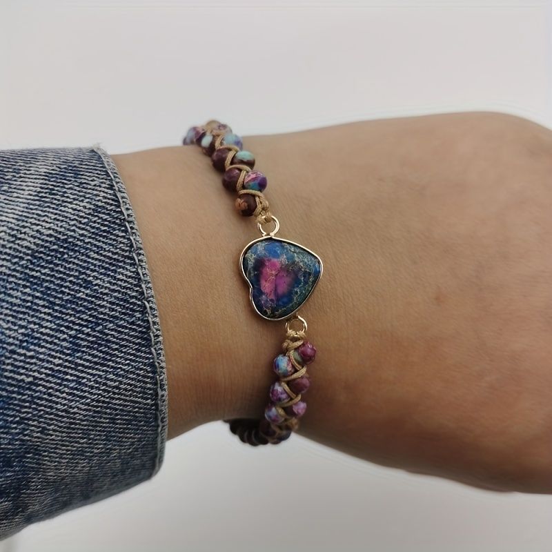Heiß begehrtes Armband, Roter Imperialstein-Armband, Pfirsichherz-Liebes-Handkette, geflochtenes Armband.