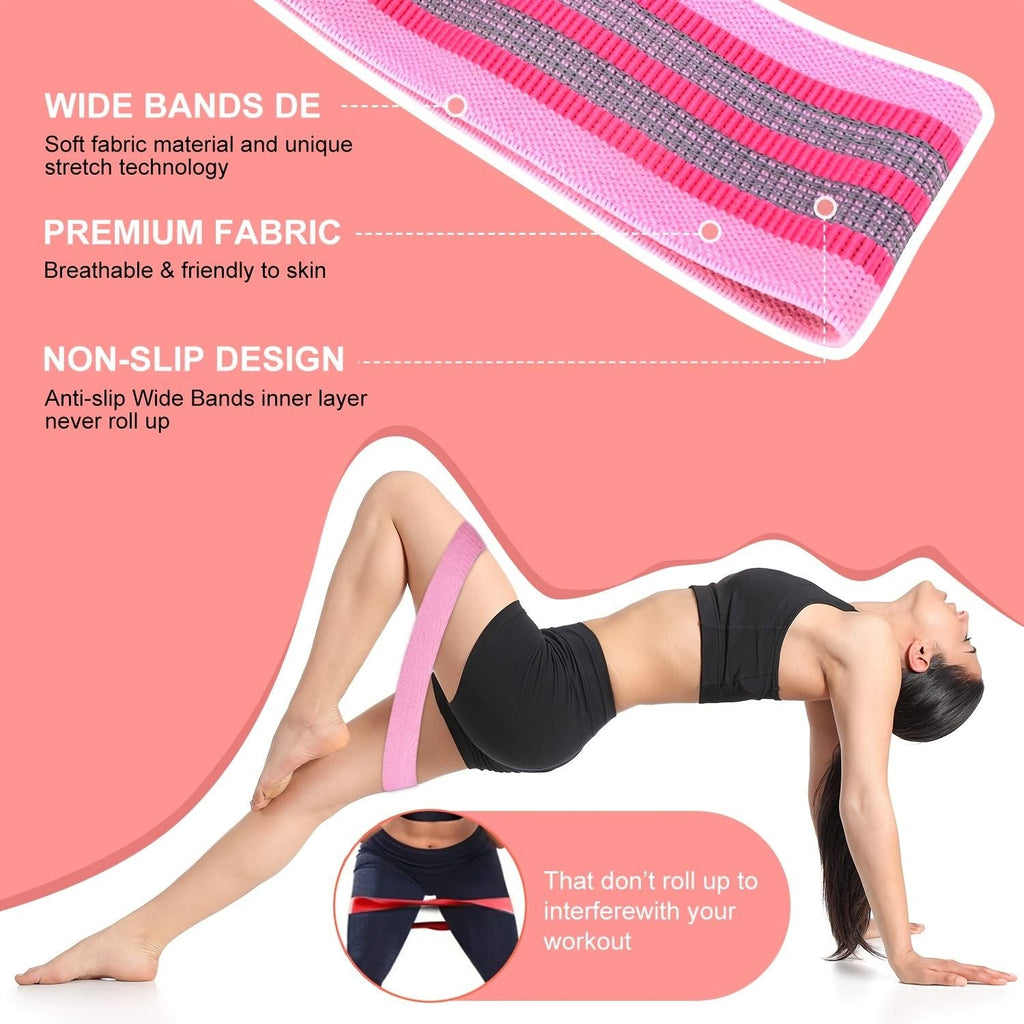 3er-Set Widerstandsbänder für Beine und Po; Yoga-Trainingszubehör für Zuhause, Sport, Fitness