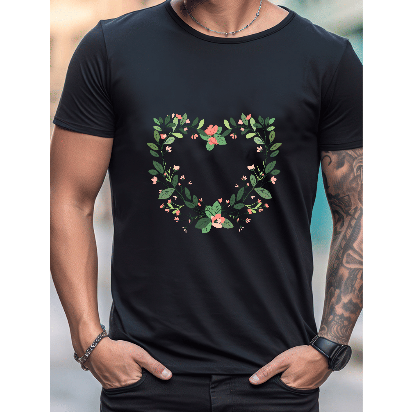 Stilvoll feiern mit diesem 100 % Baumwoll-Herren-T-Shirt zum Valentinstag