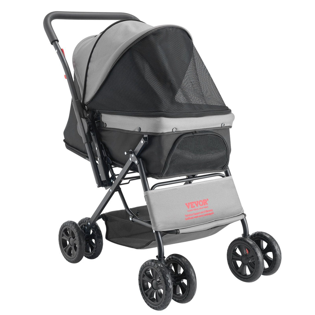Haustier-Buggy Faltbar 4 Räder Reise-Hundebuggy Wendegriff bis 20 kg