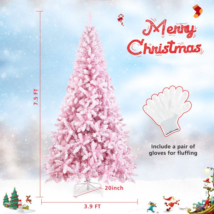 Sapin de Noël Floqué de 7,5 Pieds