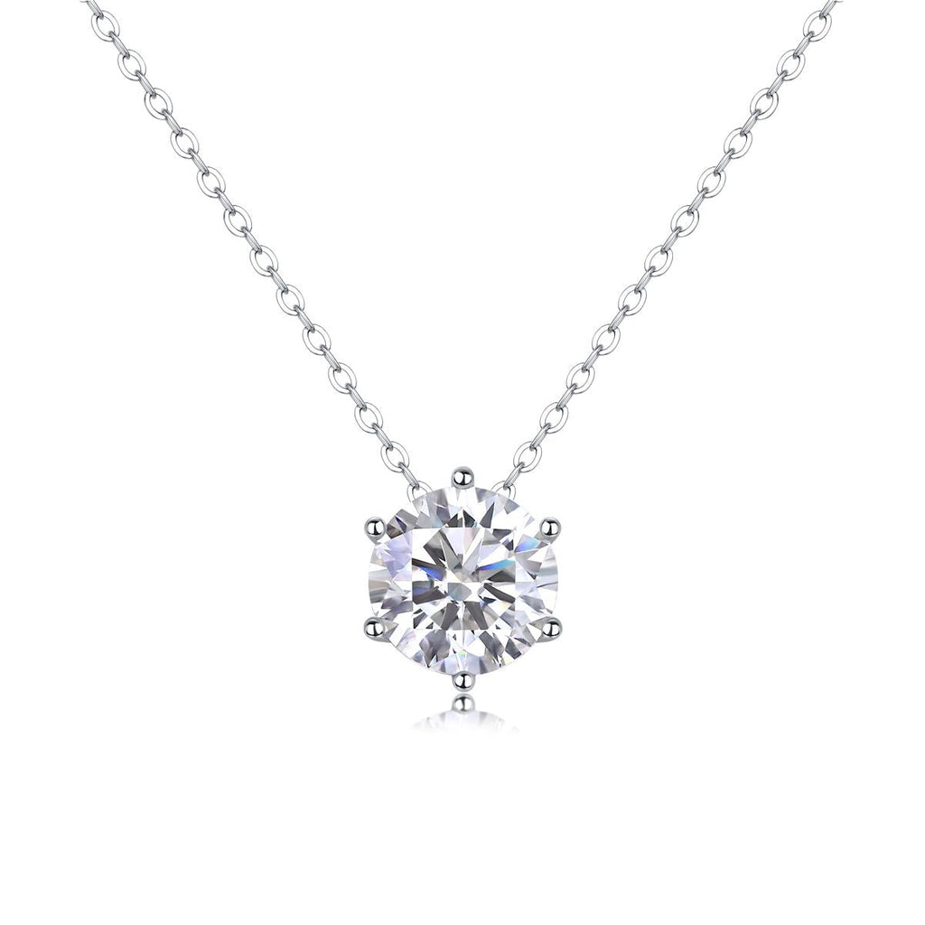 Afternoon Rose – Set mit Moissanit 1 Karat 2 Karat 3 Karat S925 Sterling Silber und Platinbeschichteter Halskettenanhänger Modetrend Diamantschmuck