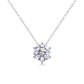 Afternoon Rose – Set mit Moissanit 1 Karat 2 Karat 3 Karat S925 Sterling Silber und Platinbeschichteter Halskettenanhänger Modetrend Diamantschmuck