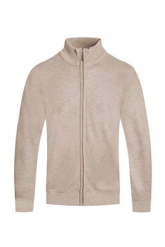 Weiv Pull zippé homme en maille unie