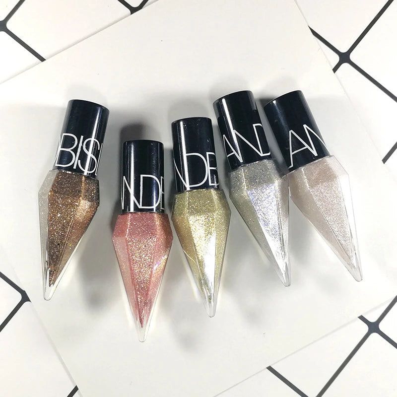 Neuer professioneller schimmernder Eyeliner Kosmetik für Frauen Pigment Silber Roségold flüssiger Glitzer-Eyeliner Günstiges Make-up