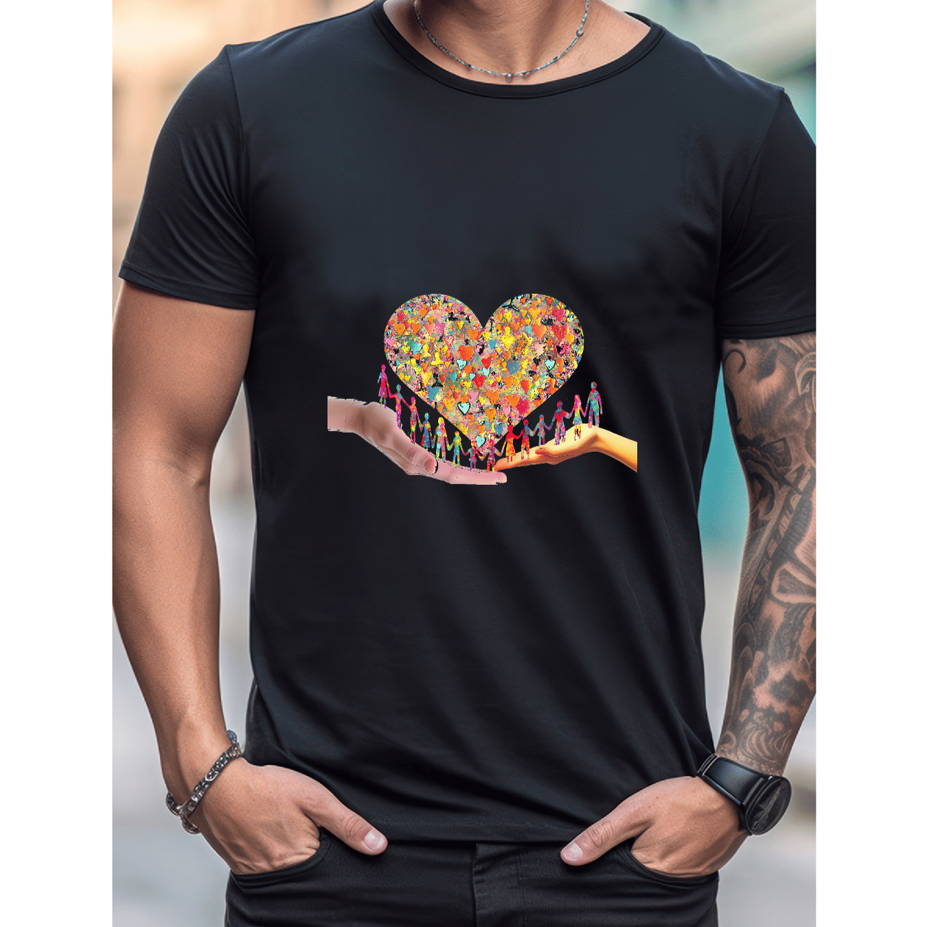 Stilvoll feiern mit diesem 100 % Baumwoll-Herren-T-Shirt zum Valentinstag