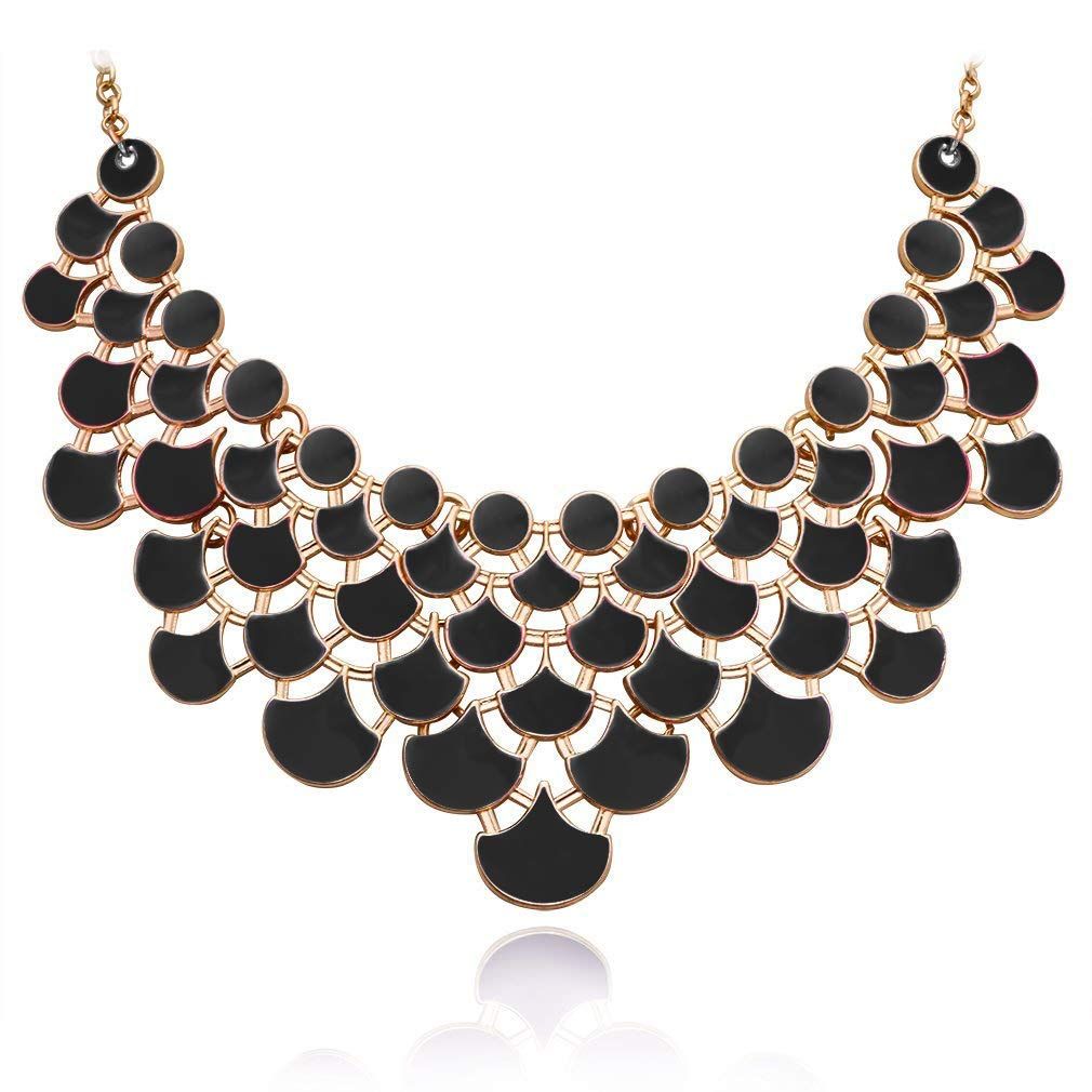 Jane Stone Modeaussage Collier Halskette Vintage Durchbrochenes Lätzchen Kostüm Schmuck