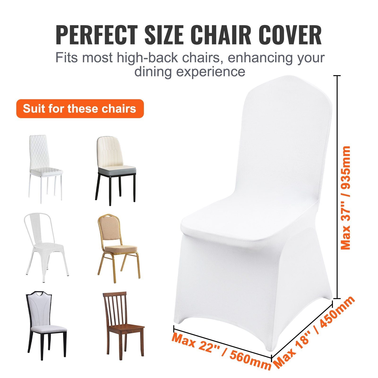 Housses de chaise pliante extensibles en Spandex, universelles et ajustées, amovibles et lavables, pour mariage, vacances, banquet, fête, célébration, salle à manger (50 pièces blanches)