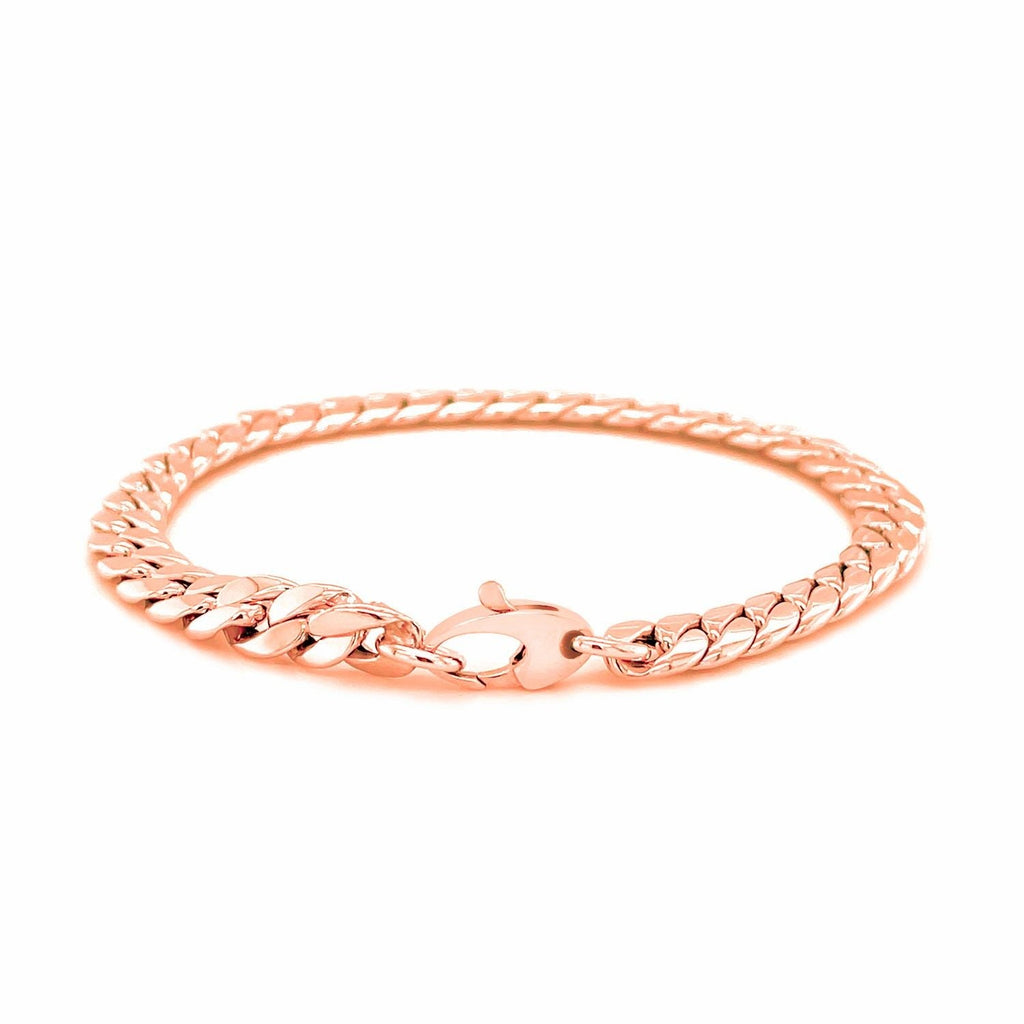 14K Roségold-Kubanische-Gliederkette-Armband