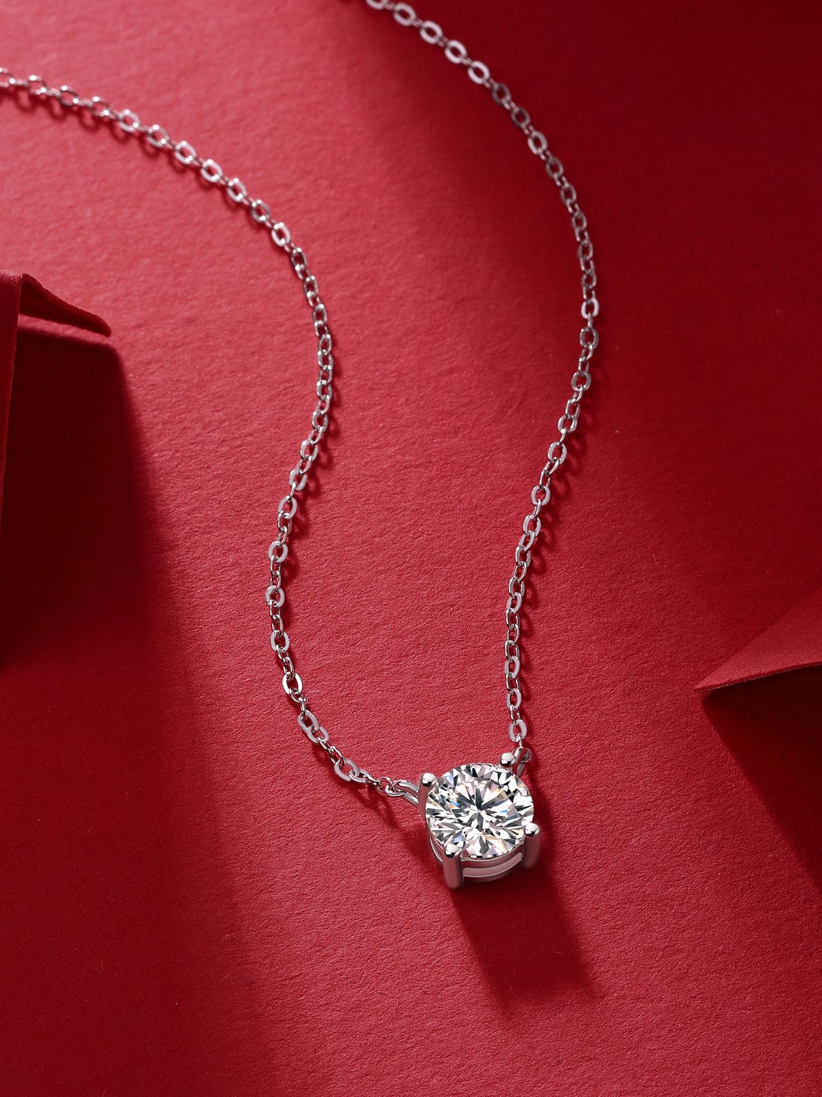 Mein Herz wird ewig halten – Ein modisches und trendiges Schmuck-Halsketten-Anhänger-Set mit 1-Karat und 2-Karat Moissanit aus S925 Sterlingsilber