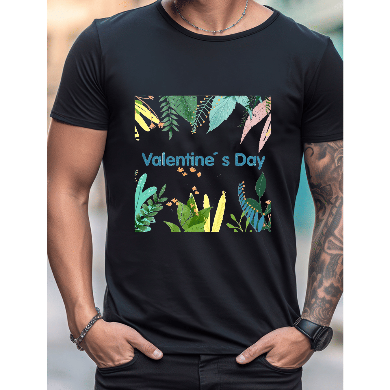 Stilvoll feiern mit diesem 100 % Baumwoll-Herren-T-Shirt zum Valentinstag