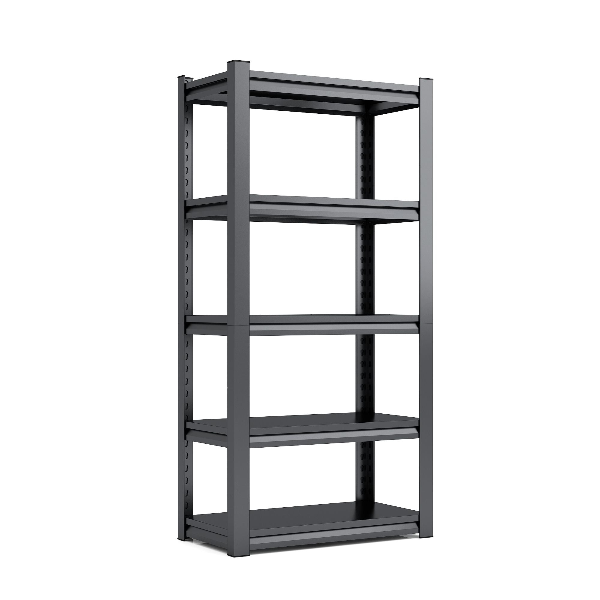 72 Zoll H, 5-stöckiges Metallregal für Lagerung, Garagenregal, 900 kg Schwerlastregal, verstellbares Garagenregal, industrielles Regal, Ablageregal, 90 cm B x 40 cm T x 183 cm H, Schwarz