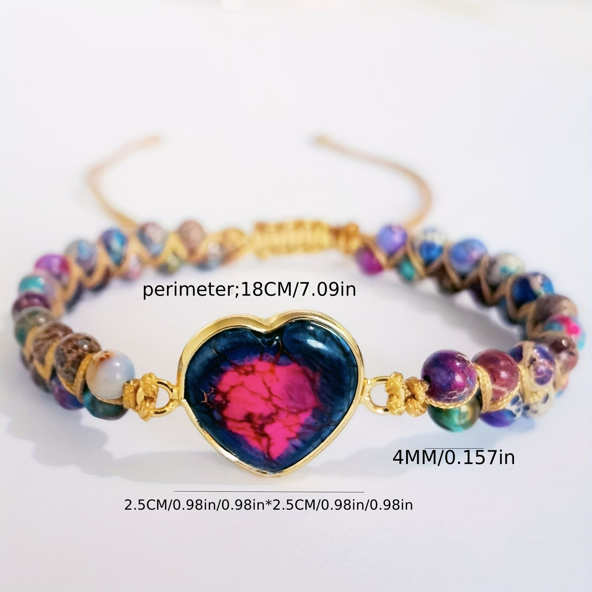 Heiß begehrtes Armband, Roter Imperialstein-Armband, Pfirsichherz-Liebes-Handkette, geflochtenes Armband.