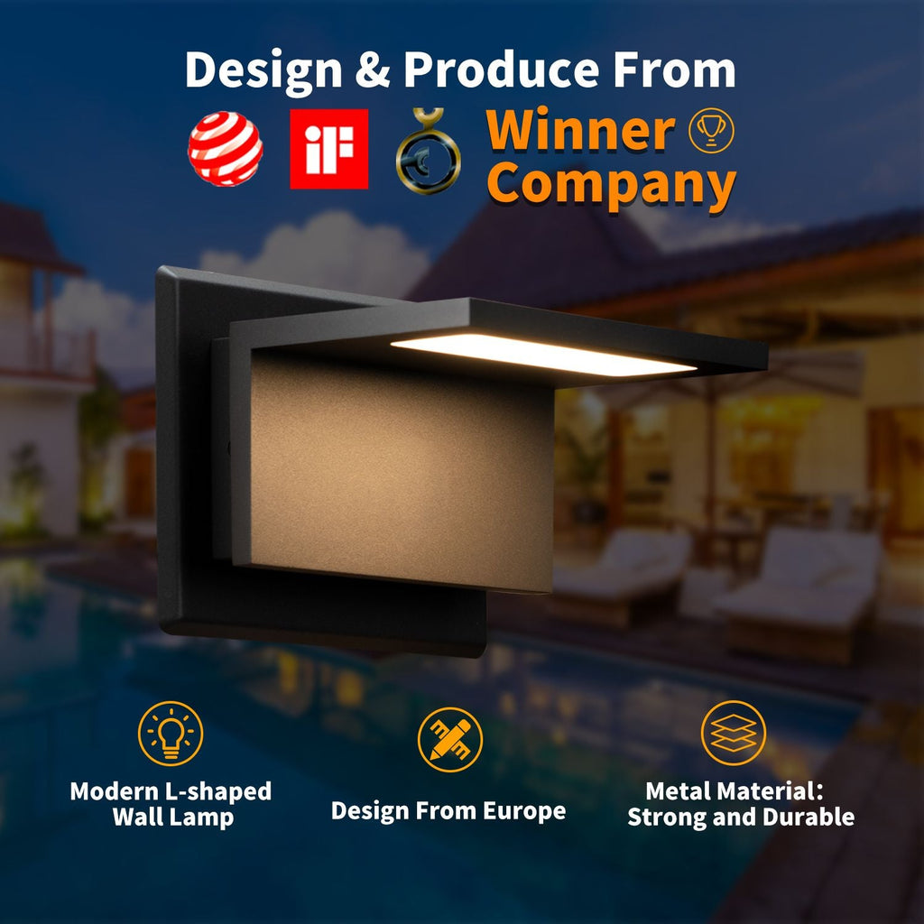 Inowel Wandleuchte Außenbereich LED Wandlampe Modern Wandmontierte Laternenleuchte für Veranda Haustür 17309